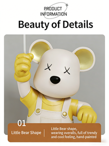 Lampe lunaire en résine peinte à la main, motif Ours Violent, collection Bear Fortune <span class=keywords><strong>Grand</strong></span> Strategy, ornement sur pied pour Hôtels/Clubs, ouverture de nouvelle boutique - Product Image 3