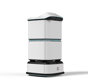 Robot de entrega de hotel Robot de entrega de servicio al cliente puerta a puerta automático con 4 cajas 40L Robot de entrega de edificio de oficinas - Product Image 1