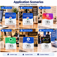 Plaque d'avis NFC en acrylique personnalisée avec dos adhésif et code QR, panneau de retour d'information sans contact pour l'accueil des hôtels et des magasins