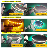 5V 2835 bricolage module de commutation en continu sans pôle câble usb led bande gradateur tactile