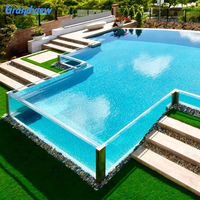 Verre acrylique transparent Grandview pour piscine extérieure, épaisseur 50 mm-300 mm, taille personnalisée