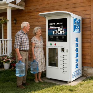 Community Square Shaped Water Vending Machine 24H Automatic 400 GPD Food Grade Reverse Osmosis Purification 11-Stage Filtration - Product Image 1