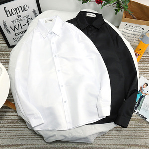 Camisa blanca de manga larga de Color de otoño <span class=keywords><strong>para</strong></span> hombre, vestido profesional, ropa de hombre gordo de talla grande a la moda <span class=keywords><strong>para</strong></span> foto de boda - Product Image 4