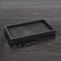 Plateau de rangement sculpté en résine écologique noire, effet pierre de schiste réaliste, multifonctionnel, pour cuisine, salon, rangement d'objets divers