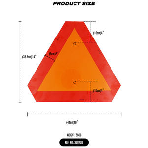 Emblemas de vehículos de movimiento lento con base naranja con borde reflectante Producto de material reflectante de alta visibilidad - Product Image 2