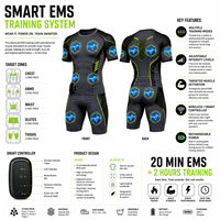 Combinaison d'entraînement EMS sans fil intelligente avec contrôle par application, conception à électrodes sèches et compression pour l'entraînement et la récupération musculaire du corps entier