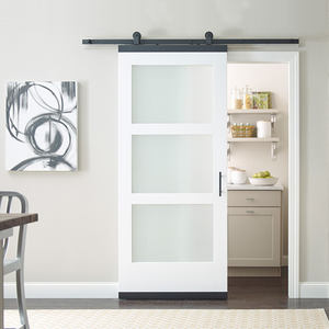 أبواب خشبية مودرن, أبواب منزلقة للمنزل والمكتب وفيلا ، غرفة داخلية ، لون أسود ، تصميم باب الحظيرة الخشبي - Product Image 4