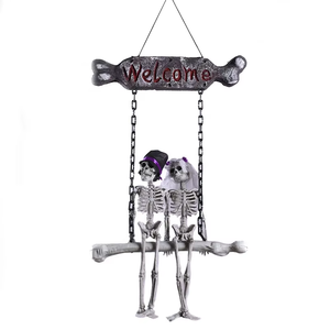 Usine vente horreur bienvenue <span class=keywords><strong>porte</strong></span> pendentif accessoire <span class=keywords><strong>d</strong></span>écoratif Halloween squelette mariée marié - Product Image 5