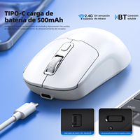 Ratón Inalámbrico TWOLF Q3 de Modo Dual 2.4G+BT, 500mAh Recargable, Diseño Ergonómico, Respuesta Rápida para Laptop y PC, Venta al Por Mayor OEM