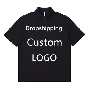 Personnalisé 100% Coton Hommes pour Polo Plus Size Loose Tube Respirant À Manches Courtes Solide Motif Tricoté Tissu Dropshipping - Product Image 1