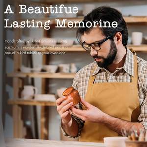 Urne funéraire personnalisée pour animaux de compagnie, en céramique blanche et grise, <span class=keywords><strong>avec</strong></span> empreinte de patte, doublure en tissu, logo personnalisé, cadeau de condoléances pour chats et chiens - Product Image 6