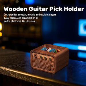 Estuche de madera para púas de guitarra, adorno con forma de altavoz, accesorio creativo transfronterizo para instrumentos musicales - Product Image 3