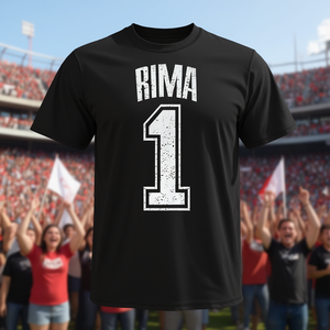 T-shirt Rima Supporter Number 1 Fan, nera, taglia unisex per adulti - Product Image 3
