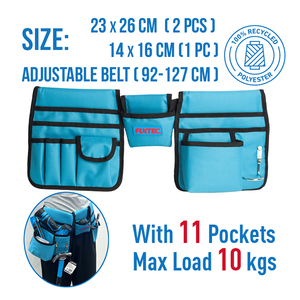 FIXTEC OEM Electrician <b>Tool</b> Waist Small Carrier <b>Bag</b> 600D Polyester With 7 Pockets Waterproof & Adjustable Strap FHTB101 - Product Image 4