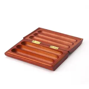 Kotak cerutu kayu kustom grosir rokok Humidor alami kualitas tinggi kotak pernis kayu kabinet mewah padat warna alami