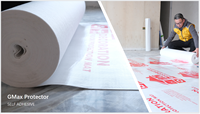 Tapis de protection auto-adhésifs en tissu non tissé laminé pour la rénovation, faciles à appliquer, antidérapants, résistants aux peintres et réduisant le nettoyage