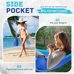 <span class=keywords><strong>Hamaca</strong></span> de Camping Ligera y Portátil, <span class=keywords><strong>Hamaca</strong></span> de Paracaídas con Dos Correas para Árboles, Columpio de Viaje Individual/Doble, Esenciales para Exteriores de Nailon, 3m - Product Image 5