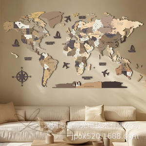 Carte du monde en bois, puzzle de carte du monde, planches en bois massif, décorations murales pour la maison, porte-manteaux muraux, carte du monde - Product Image 5