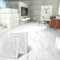 Carrelage en porcelaine poli 600x600mm, aspect marbre blanc, pour la conversion de sols intérieurs