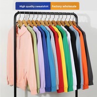 Sweat-shirt en coton fin avec logo personnalisé, pull en molleton uni à manches longues, coupe ample avec poche, imprimé lettres, pour homme, collection automne