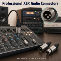 Connecteur XLR 3 broches mâle/femelle plaqué or, montage sur câble métallique, pour microphone, mixeur audio, type à souder