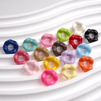 Perles rondes perforées en acrylique à dentelle ondulée, breloque pour sac, chaîne de téléphone en acrylique, bracelet, accessoires de bijoux DIY