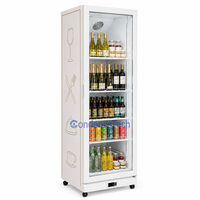 Congélateur vertical vitré à refroidissement par air avec contrôleur numérique, vitrine économe en énergie pour bar