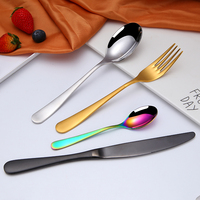 Ensemble de couverts en acier inoxydable mat haut de gamme, comprenant couteau, cuillère et fourchette, idéal pour la maison, le thé, les mariages, les restaurants - Vente en gros