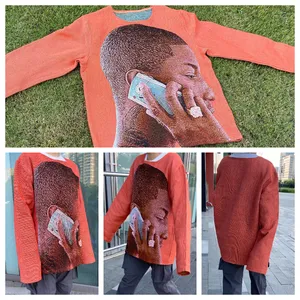 Suéter de Manta personalizado para hombre Suéter de tapiz de moda de alta calidad con tejido Jacquard