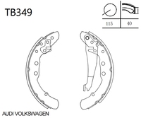 FMSI NO S712-1355 Terbon Auto Parts Pièces de système de freinage Essieu arrière Semelles de frein semi-métalliques GS8544 pour Audi/VW
