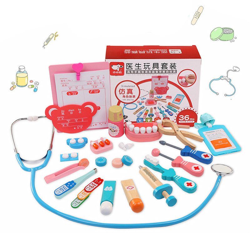 Докторские игрушки, игрушечная тележка, развивающая девочка, ролевая игра, Новая цветная коробка