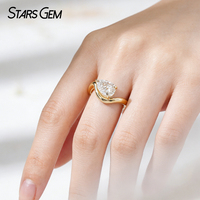 Starsgem Kadınlar İçin Vintage Kıvrımlı Tasarım Tektaş Sentetik Elmas Nişan Alyansı 9K 10K Altın 1.0ct Armut Kesim IGI