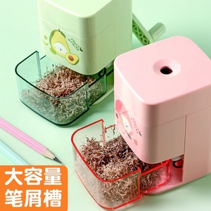 Deli Pencil Sharpener Manual Hand Crank Kids Plastic Pink Green 99x63x102mm - Product Image 2