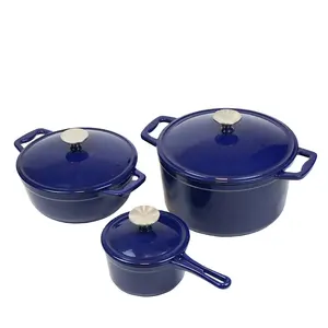 Bán Buôn Chất Lượng Cao Gang 6 Mảnh Thiết Kế Nhà Bếp Hiện Đại Hàn Quốc Gang Men Cookware Sets