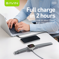 BAVIN Prix d'usine CB400 3W Mini montre portable Aimant Chargeur sans fil Type C Câble Usb C
