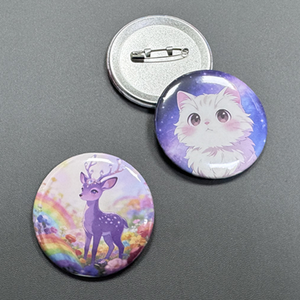 شارات دائرية مخصصة، شارات معدنية مطبوعة من الصفيح، 44 مم 50 مم 1.5 بوصة 2 بوصة، شارات نجمية معدنية لامعة من الصفيح، مورد - Product Image 2