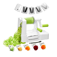 Spiraliseur manuel polyvalent pour légumes avec lames tranchantes en acier inoxydable