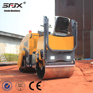 Rouleau vibrant hydraulique de 1 tonne Double tambour petit rouleau de route asphalté avec noyau moteur pompe moteur roulement engrenage - Product Image 3