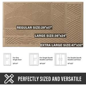 Tapete de Poliéster para Puerta, 29x17 Pulgadas, Rectangular, Antideslizante, Absorbente, Lavable a Máquina, para Interiores/Exteriores - Product Image 5