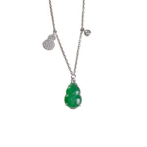 Collier pendentif haut de gamme en argent pur S925 avec jade blanc, nouveau style chinois, petit design couronne, boucle de sécurité, niche - Product Image 5
