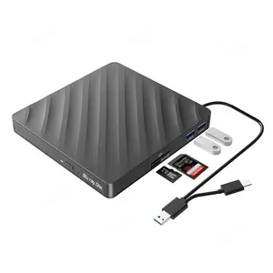 Unità ottica blu-ray esterna 5-in-1, 3.0 USB Type-C BD-Combo, lettore CD DVD -/+ RW, masterizzatore con slot per schede SD/TF