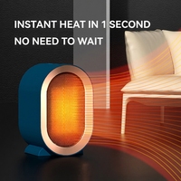 Kompakt Taşınabilir Ayaklı Masaüstü PTC Seramik Fanlı Isıtıcı Ayarlanabilir Termostat 1200W Hızlı Isıtma Sessiz Enerji Verimli