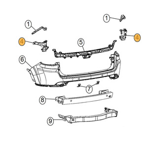 Jeep Compass Rear Bumper <b>Bracket</b> 68244465AA 68244464AA <b>Plastic</b> Mounting Support Part - Product Image 4