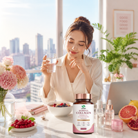 Capsules de collagène, glutathion et probiotiques pour femmes, marque privée OEM ODM, complément alimentaire végétalien pour la peau, le corps et l'intestin, à prendre quotidiennement