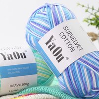 Benang Rajut Tangan Yi Ou 8-Ply Campuran Katun Mewah, Motif Celup, 100g, Grosir Pabrik
