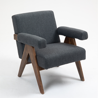 Fauteuils en bois massif au design nordique moderne et luxueux pour salon, chambre, appartement, villa - Chaises confortables pour le loisir et la salle à manger