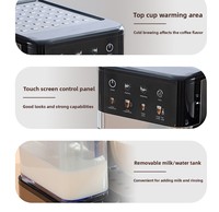 Machines à expresso électriques pour usage domestique avec écran tactile, fonctions latte/cappuccino, mousseur à lait automatique