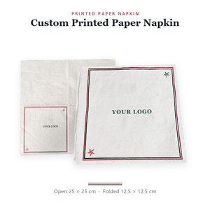 Custom Printed Disposable Paper <b>Napkin</b> 12.5x12.5 Cm 2 Ply 4-Fold Bag Style Dinner with Logo for Themed Party - Product Image 5