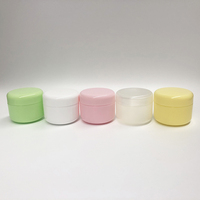 Logo personnalisé Blanc En Plastique 20g / 20ml Pot Cosmétique Bocaux avec Doublures Intérieures Couvercles en Forme De Dôme, pots de Crème cosmétique Mini Spatule