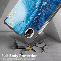 Étui intelligent en cuir PC+PU avec impression magnétique anti-flexion/ couleur unie pour Honor Pad X7 8.7 2025